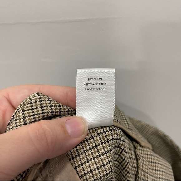 Michael Kors Grammercy Fit Herringbone Trouser Pants Tan Brown Size 8 - Picture 9 of 9